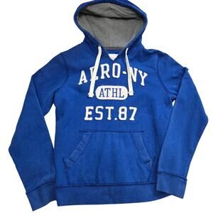 Aeropostale logo Hoodie mens size M, blue with white logo